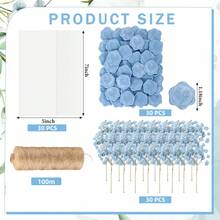 30 st förvikta vellumkuvert (passar 13x18 cm inbjudningar), klistermärken i bronsfärgad eukalyptuslax, chiffongband och torkad baby's breath, förpackningsset för bröllopsinbjudningar (bulk), genomskinlig pappersförpackning, elegant gör-det-själv-lösning för bröllop, brud- och födelsedagsinbjudningar - Multifärgad - Visa 19