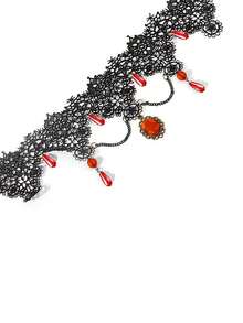 1pc Women's Lace Retro Gothic Style Necklace, Minimalist Choker Collar Necklace - Multicolor - View 7