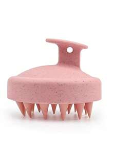 1个硅胶洗发刷头头皮按摩梳洗发梳身体按摩刷沐浴淋浴刷沙龙美发工具 - 彩色 - 查看 6