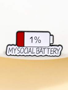 European & American Mood Convertible Brooch, Personalized Sliding Social Battery Metal Badge Women Jewelry Accessory Pin - Red - View 1