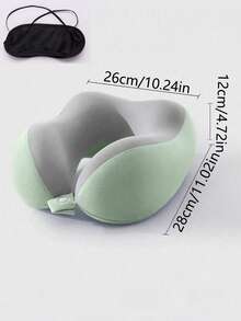 1个U型记忆棉颈枕 - 配有收纳袋和可拆卸水洗枕套，慢回弹支撑，是飞机和办公室小憩的理想选择，是送给朋友和家人的绝佳礼物，符合人体工程学的配件，可提升您的旅行体验。 - 彩色 - 查看 10