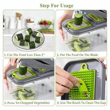 LIVINGANDHOME 22 In 1 Multi-Functional Kitchen Vegetable Chopper With Container,Kitchen Slicer Dicer Cutter For Onion, Potato, Carrot - Grey+Green - View 9