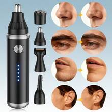 500mAh USB充电式电动鼻毛耳毛修剪器，男女通用，无痛去除鼻毛和眉毛 - 黑 - 查看 6