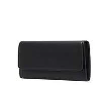 Saffiano Leather Flap Wallet Flip Long PU Wallet Male Female Couple - màu đen - Xem 2