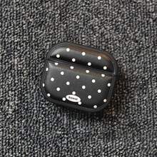 韩版极简磁吸皮革黑色波点耳机保护套，带挂环，适用于 Pro 2、新款/二代 Apple 4 极简耳机保护套，女士款 - 黑色 - 查看 4