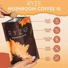 Mushroom Coffee USDA Organic With 6 Adaptogenic Mushrooms And MCT Oil, USA Grown Instant Coffee For Better Energy, Focus, Digestion, Immunity With Turkey Tail, Shiitake, Lion's Mane, 30 Servings - Người khác - Xem 3