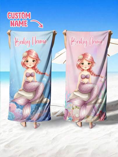 A Personalized Children's Beach Towel, A Perfect Summer Birthday Gift, Suitable For All Kinds Of Summer Occasions. Customize Beach Towels And Accessories For The Beach, Pool, Travel, Camping, Yoga, And More.