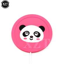 Calentador de calor de silicona de dibujos animados USB, taza de café,é y leche, mantiene la bebida caliente, posavasos, 5V - AZUL - Ver 5