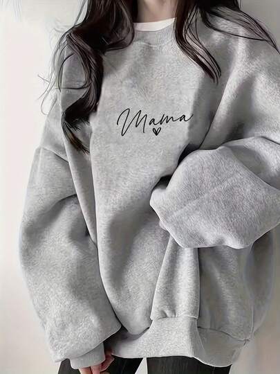 休闲时尚重磅复古加大码印花极简小众长袖卫衣