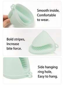 2pcs/4pcs Silicone Heat Resistant Gloves, Microwave Oven Gloves, Oven Mitts, Mini Cooking, Baking And Grilling Gloves, Essential Kitchen Accessories - Grey - View 10