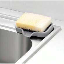 1pc Rectangular Self-Draining Silicone Soap Dish - Bathroom Accessories Multifunctional Soap Holder - Grey - View 10