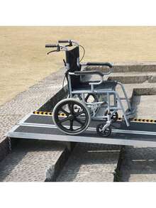 Portable Wheelchair Ramp 2FT, Non-Slip Aluminum Folding Handicap Ramp, Door Threshold Ramps For Wheelchair For Home,Wheel Chair Ramp Steps, Cars, Scooter, Cart, Curbs, Stairs - Black - View 9