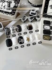 MORDDA 12 Color Pattern Gel Nail Polish, High Saturation Trending Semi-Solid Nail Gel, Professional Salon Use - 彩色 - 查看 6