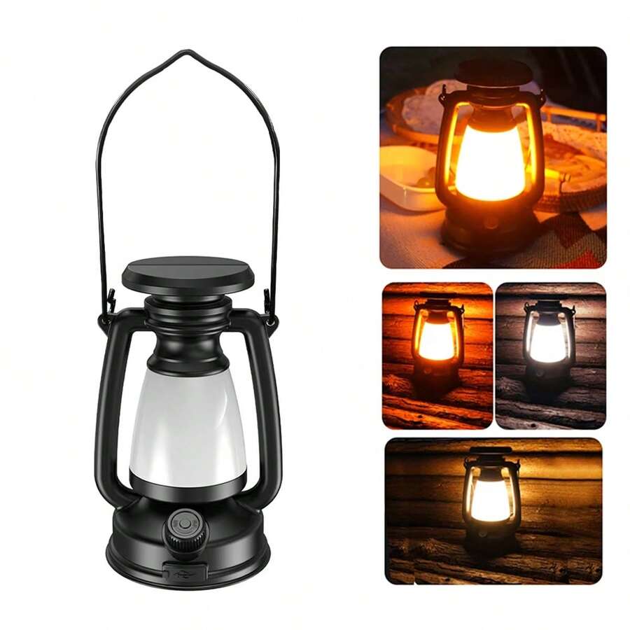 1PC/2pcs/3pcs Retro Outdoor Camping Lamp With Adjustable Dimming, 3 Color Temperature Modes, Type-C Charging, Suitable For Outdoor Emergency Lighting And Ambient Lighting. - Multicolor - View 1