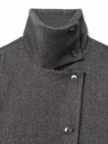 DEEKA Autumn/Winter New Women's Fashion Minimalist Versatile Stand Collar Jacket - Dark Grey - View 8