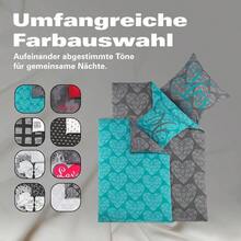 Ensemble de draps pour deux 135X200 4 pièces ou 155X220 4 pièces - Housse de lit 2X 135X200 cm ou 155X220 cm + 2X taies d'oreiller 80X80 cm - Convient aux personnes souffrant d'allergies - Sans substances nocives - avec fermeture éclair - Innige Liebe - Übersicht 8