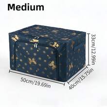 1 cutie de depozitare pliabilă - Cutie esențială pentru depozitarea acasă, fabricată din material Oxford durabil, cu design cu fermoar dublu, capacitate mare. Poate fi folosită ca cutie de depozitare a hainelor sau dulap de depozitare sub pat. - Multicolor - Vizualizare 6