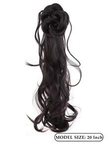 Synthetic Braided Ponytail Wig For Women, New Chinese Style Flower Bud Ponytail Wig Braid, Realistic Human Hair, Ancient Style Wig With Clip-On Side Ponytail - Multicolor - View 3