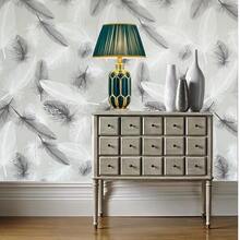 1 Rolle graues Federn Muster Selbstklebende Tapete, abnehmbare Kontaktfolie, geeignet für Küchenarbeitsplatten, Schrankerneuerung, Akzentwand im Wohnzimmer, Schreibtisch, Schlafzimmermöbel, DIY Dekorative Aufkleber - Hellgrau - Übersicht 9