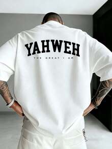 Vintage Religious Double-Print T-Shirt Made From 220g Cotton, Featuring Jesus Graphics And Biblical Text, Unisex Oversized Fit For Summer And As - 白色 - 查看 3