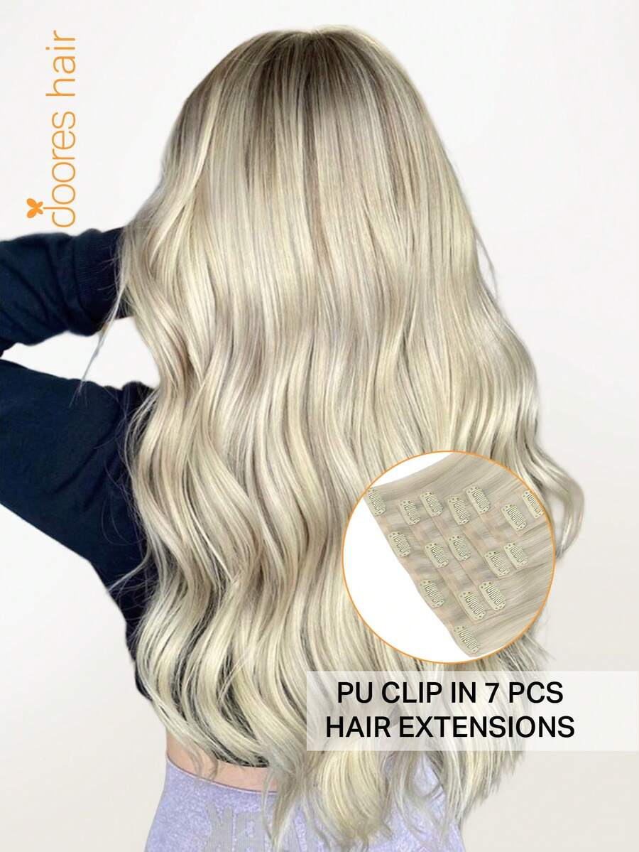 DOORES 无痕 PU 夹 7 片装 110 克真人发接发,灰金色挑染铂金色,100% 真人发,隐形舒适,自然融合,轻盈舒适。梦幻秀发,优质原生发接发,适合女性和女孩日常佩戴,易于佩戴,Remy 真人发接发,魅力优雅,休闲度假装扮,角色扮演,校园运动度假旅行节日舞会户外角色扮演。 - S17A/60A - 查看 1