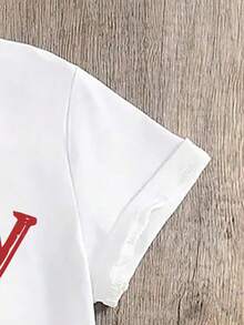 Girls' Casual Cartoon Print Round Neck Short Sleeve T-Shirt, Summer - White - View 4