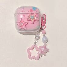 Ins Shiny Star Pendant Suitable For Huawei FreeBuds 5i/6i/7i Bluetooth Earphone Case, FreeBuds SE2/SE3/SE4/Clip2 Earphone Case, Minimalist Transparent FreeBuds Pro3/Pro4/Pro5 Earphone Cute Protective Case - Colorful Five-pointed Star + Pendant - View 9