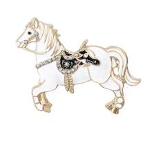 1pc Enamel Rhinestone Drip Oil Zodiac Horse Brooch, Exquisite Suit/Coat Decoration Accessory - Multicolor - View 7