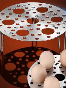 Stainless Steel Round Steamer, Foldable Steaming Rack, High Foot Steaming Tray For Eggs, Buns, Steaming Compartment, Home Kitchen Cookware - Silver - View 5