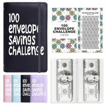 100-Day Money-Saving Challenge, Featuring Double-Sided Budget Envelopes That Can Hold 100 Sheets And Savings Tracking Cards, For Managing Savings Plans And Giving New Year Gifts - Multicolor - View 9