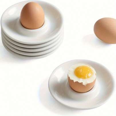 3/6pcs Of White Round Plastic Egg Holders, Suitable For Decoration, Camping, Easter Table Settings, Or Festive Occasions, Reusable And Ideal For Families