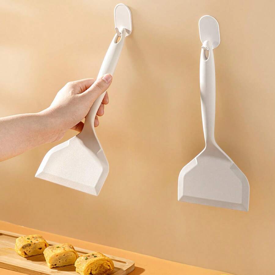 2 piezas Espátula ancha de silicona, espátula de cocina antiadherente resistente al calor, volteador suave para tortilla, panqueque y huevo, adecuado para pescado, galletas y utensilios de cocina - Multicolor - Ver 1