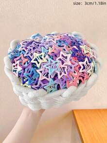 60pcs/Set Y2K Colorful Drip Oil Star Hair Clips, Multicolor Star Shaped Design, Satisfy Various Matching Needs, Add Cute And Vibrant Touches To Hairstyles - Suitable For Girls And Women, Daily, Weekend Outings, Birthday Parties, Easily Enhance Your Look And Create A Sweet, Adorable Image, Hair Claws, Hair Slide, Hair Barrettes, Hair Accessories - Multicolor - View 5