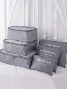 6/7件套旅行行李收纳袋，行李箱打包袋，鞋袋，衣物内衣收纳袋，男女通用 - 彩色 - 查看 12