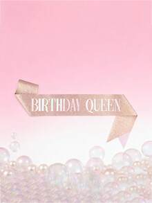 3PCS/SET - Birthday Party Costume Set - BRITHDAY QUEEN Kit With Tiara, Sash & Glasses For The Ultimate Star - Multicolor - View 4