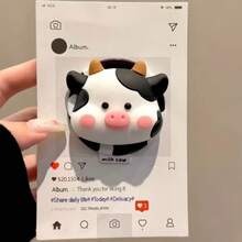 1pc New Flower & Puppy Peach Design MagSafe Magnetic Phone Holder, Strong Suction, Adjustable Desktop Air Cushion - Multicolor - View 6