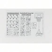 8FT Adjustable Portable Basketball Hoop System Height Basketball Net Stand Heavy Duty Indoor Outdoor - Black - View 10