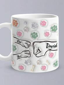 1个定制名字马克杯，个性化咖啡杯，11盎司定制马克杯，文字马克杯，带文字的个性化马克杯，送给父母的礼物，精致礼物，情人节、母亲节、父亲节、生日或周年纪念日的完美之选，情侣礼物，送给妈妈、爸爸、妻子或丈夫、爷爷、外公外婆的最佳礼物，送给他/她的理想礼物 - 碰拳款 3 - 查看 11