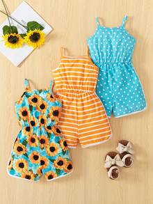 3件套女童休闲百搭无袖连体短裤，舒适透气，适合夏季度假 - 查看 4