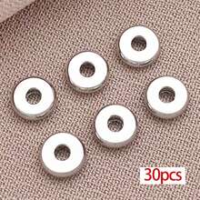 30颗18K镀金扁平圆形隔珠黄铜圆片珠金色金属散珠，适用于DIY手链、项链、耳环等首饰工艺品制作，尺寸3/4/5/6毫米 - 彩色 - 查看 11