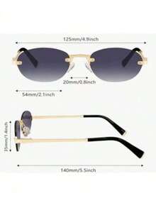 Frameless Oval Sunglasses 2025 New European And American Sunglasses Retro Sunglasses Fashion Sunglasses, Suitable For Sunscreen, Travel, Fashion Clothing, Stage Performance, Party, Anti-UV400 - Nhiều màu - Xem 5