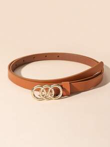 1/3件装女士时尚搭扣腰带，黑色、白色和棕色，百搭休闲腰带，适合所有季节，夏季、秋季、万圣节和其他场合。 - 彩色 - 查看 17