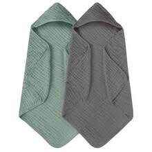 2pcs/Set Baby Hooded Bath Towel, Soft Absorbent Towel, Suitable For Newborns And Infants, Large Size 31x31 Inch, Essential Baby Daily Necessities - 彩色 - 查看 4