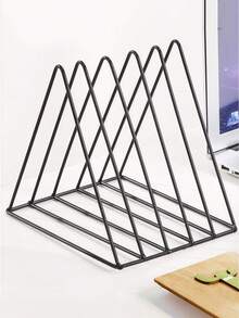 Vinyl Record Holder Storage, 5 Slot Metal Magazine Book Album Display Rack, Stylish Triangle Desktop File Sorter Organizer For Home Office - Multicolor - View 3