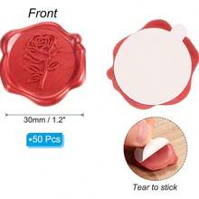 20/30/50pcs Wax Seal Stickers, Wedding Invitation Envelope Seals, Self-Adhesive Envelope Closure Stickers, Suitable For Weddings, Invitations, Envelopes, Gift Packaging, Christmas And Other Occasions - Hot Pink - View 4