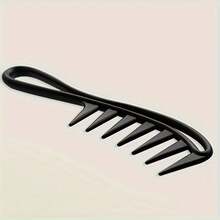 1pc ABS Plastic Wide-Tooth Anti-Static Comb - Healthy Detangling, Suitable For All Hair Types, Ergonomic Design - Multicolor - View 7