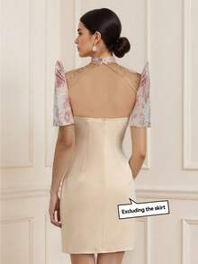 Áo hai dây tay cánh bướm kiểu Philippines hiện đại Amyenjoylife, màu trơn, thích hợp cho dạ hội, hẹn hò, kỳ nghỉ, tiệc sinh nhật, mùa xuân/hè (Không bao gồm chân váy) - Hồng - Xem 4