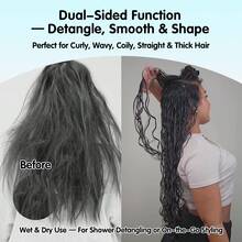 Peine rizado multifuncional anti-encrespamiento, masaje suave del cuero cabelludo, uso en seco y húmedo, crea un peinado perfecto, esencial para volver a la escuela, viajes y vacaciones, accesorio para el cabello de mujer, peine, cepillo para el cabello, peine de bordes, cepillo desenredante, herramienta para estilistas - Multicolor - Ver 7