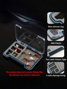GOTURE 1pc Multifunction Fly Fishing Box With 4 Cells Waterproof Flies Container For Freshwater Saltwater-Foam Insert - Multicolor - View 4