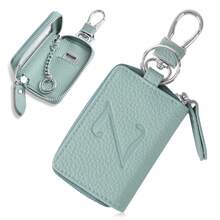 Personalized Leather Car Key Holder Smart Key Case Remote Control Keychain For Men And Women Initial Letter Customized Gift For Women Money Wallet Mini Wallet Purse Wallet Wallet Keychain Small Wallet Cute Wallet - Blue - View 18